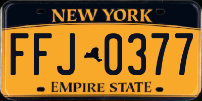 NY license plate FFJ0377