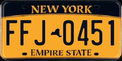 NY license plate FFJ0451