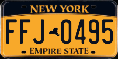 NY license plate FFJ0495