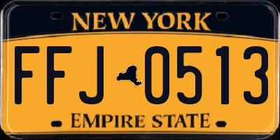 NY license plate FFJ0513