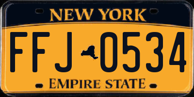 NY license plate FFJ0534