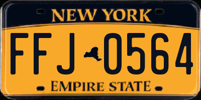 NY license plate FFJ0564