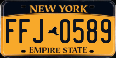 NY license plate FFJ0589