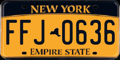 NY license plate FFJ0636