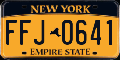 NY license plate FFJ0641