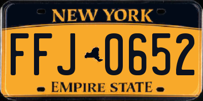 NY license plate FFJ0652