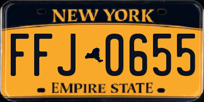 NY license plate FFJ0655