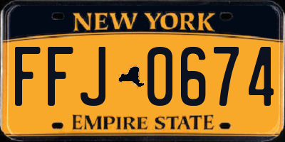 NY license plate FFJ0674
