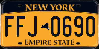 NY license plate FFJ0690