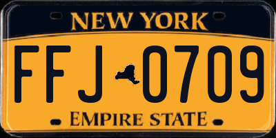 NY license plate FFJ0709