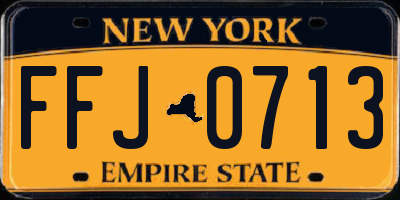 NY license plate FFJ0713