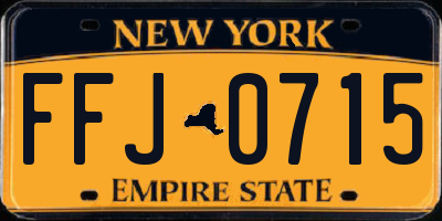 NY license plate FFJ0715