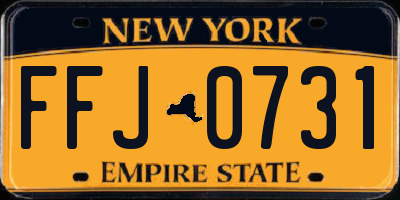 NY license plate FFJ0731