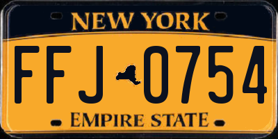 NY license plate FFJ0754