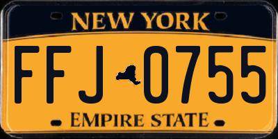 NY license plate FFJ0755
