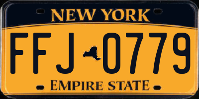 NY license plate FFJ0779