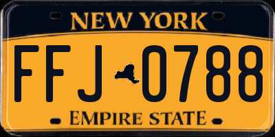 NY license plate FFJ0788