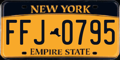NY license plate FFJ0795