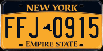 NY license plate FFJ0915