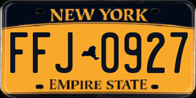 NY license plate FFJ0927