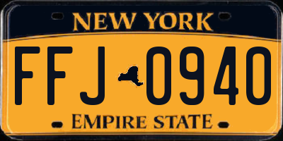 NY license plate FFJ0940