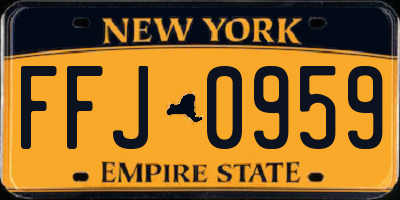 NY license plate FFJ0959