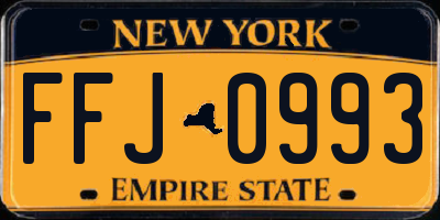 NY license plate FFJ0993
