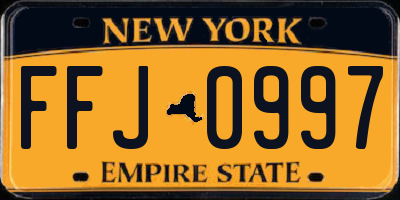 NY license plate FFJ0997