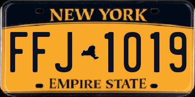 NY license plate FFJ1019