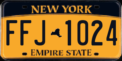 NY license plate FFJ1024