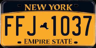 NY license plate FFJ1037