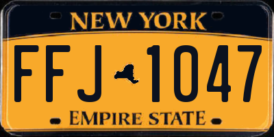 NY license plate FFJ1047