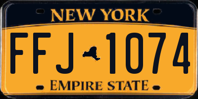NY license plate FFJ1074