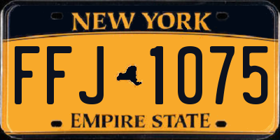 NY license plate FFJ1075