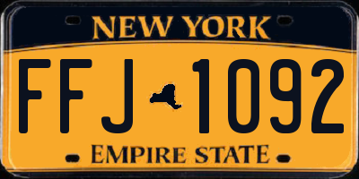 NY license plate FFJ1092