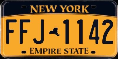 NY license plate FFJ1142