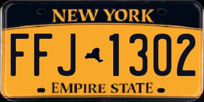 NY license plate FFJ1302