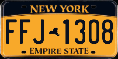 NY license plate FFJ1308