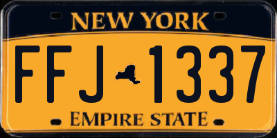 NY license plate FFJ1337