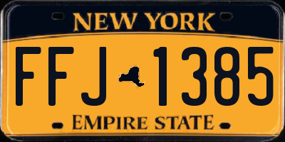 NY license plate FFJ1385