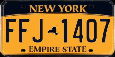 NY license plate FFJ1407