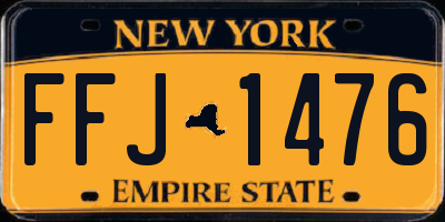 NY license plate FFJ1476