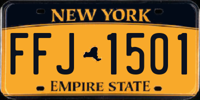 NY license plate FFJ1501