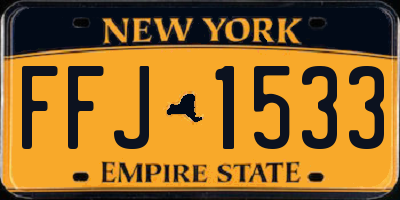 NY license plate FFJ1533
