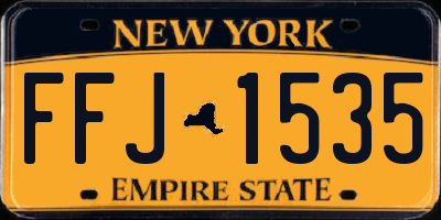 NY license plate FFJ1535