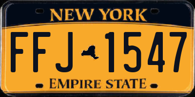 NY license plate FFJ1547