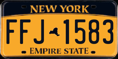 NY license plate FFJ1583