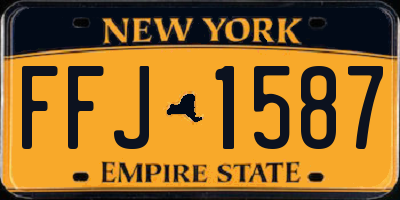NY license plate FFJ1587