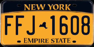 NY license plate FFJ1608