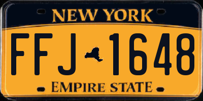NY license plate FFJ1648